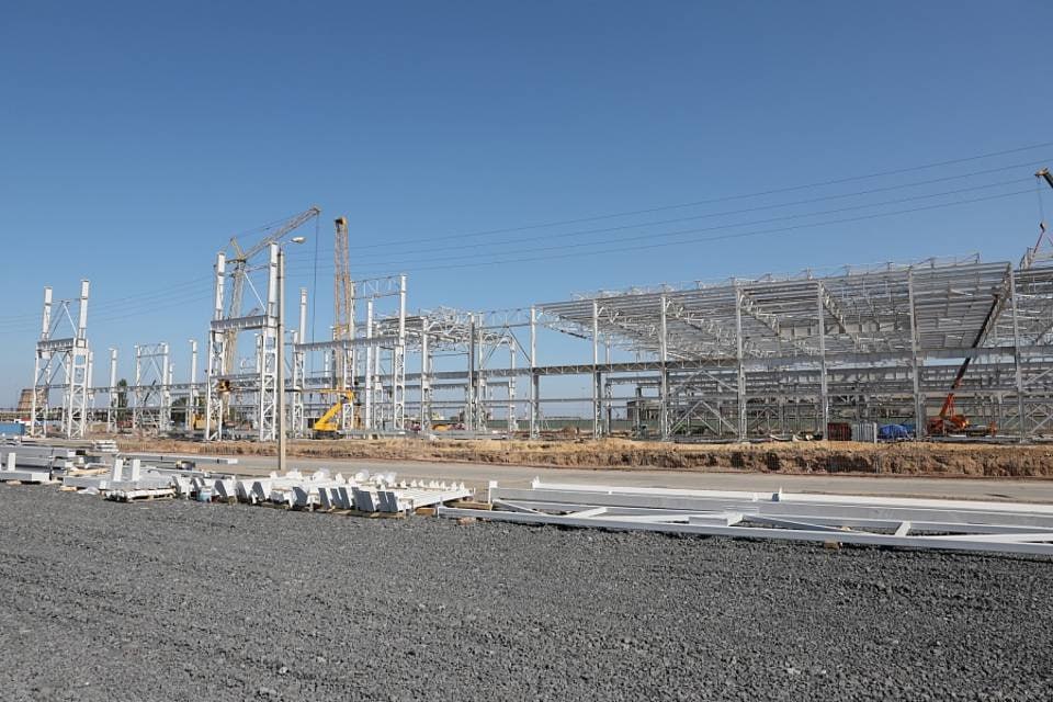 Строительство комбината по производству нержавеющего металлопроката «Русская нержавеющая компания», г. Волжский