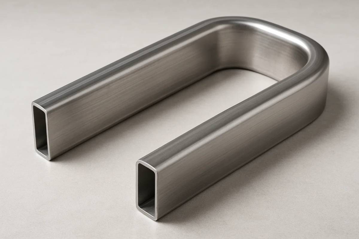 Нержавеющий гнутый швеллер П-образной формы с шлифованной поверхностью